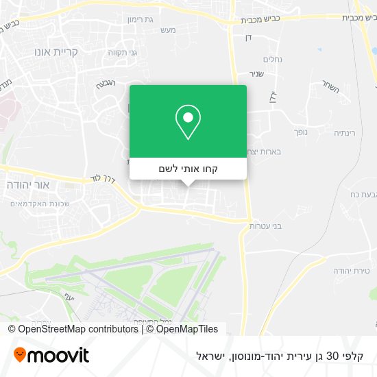 מפת קלפי 30 גן עירית יהוד-מונוסון