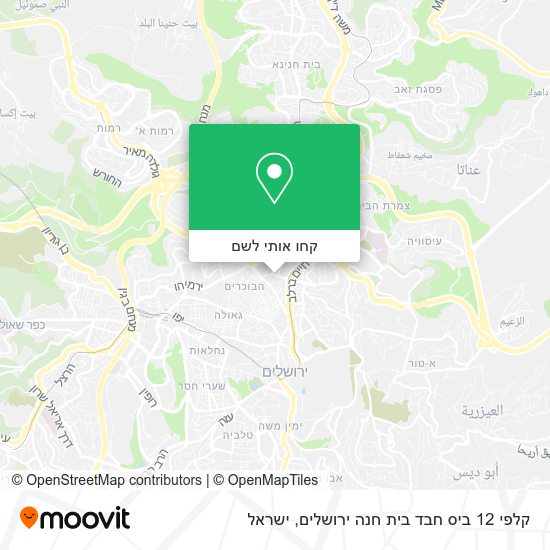 מפת קלפי 12 ביס חבד בית חנה ירושלים