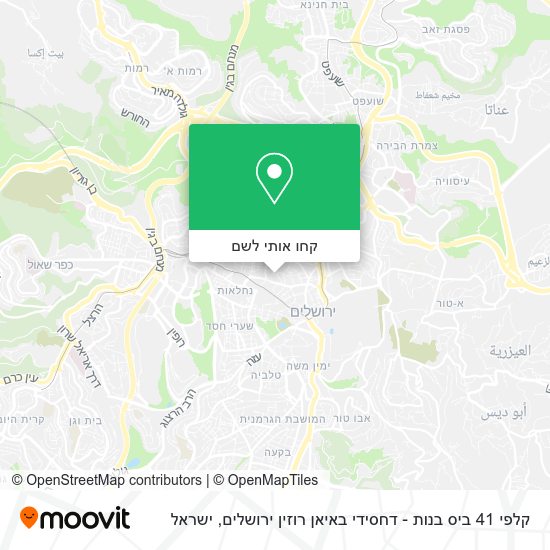 מפת קלפי 41 ביס בנות - דחסידי באיאן רוזין ירושלים