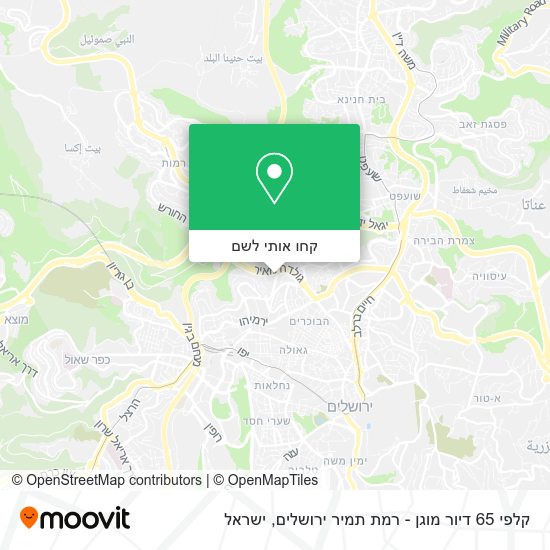 מפת קלפי 65 דיור מוגן - רמת תמיר ירושלים