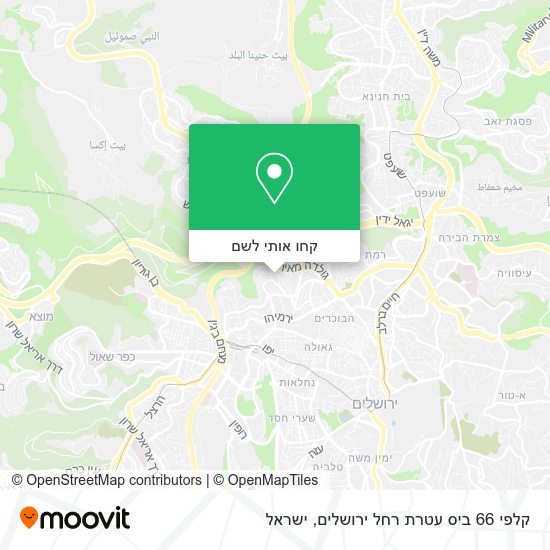 מפת קלפי 66 ביס עטרת רחל ירושלים