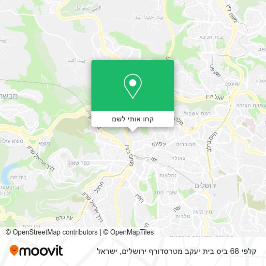מפת קלפי 68 ביס בית יעקב מטרסדורף ירושלים