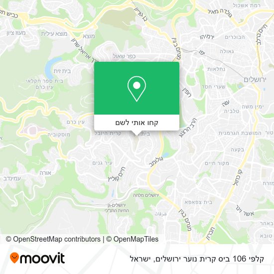 מפת קלפי 106 ביס קרית נוער ירושלים