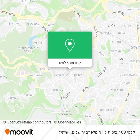 מפת קלפי 109 ביס תיכון הימלפרב ירושלים