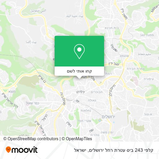 מפת קלפי 243 ביס עטרת רחל ירושלים