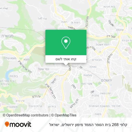 מפת קלפי 268 בית הספר הממד מימון ירושלים