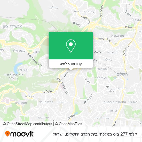 מפת קלפי 277 ביס ממלכתי בית הכרם ירושלים