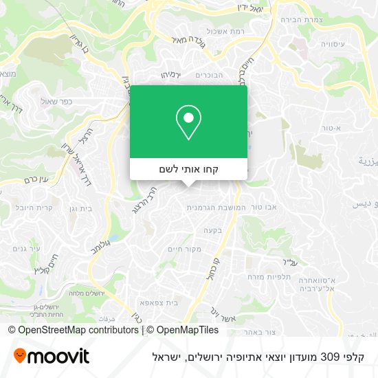 מפת קלפי 309 מועדון יוצאי אתיופיה ירושלים