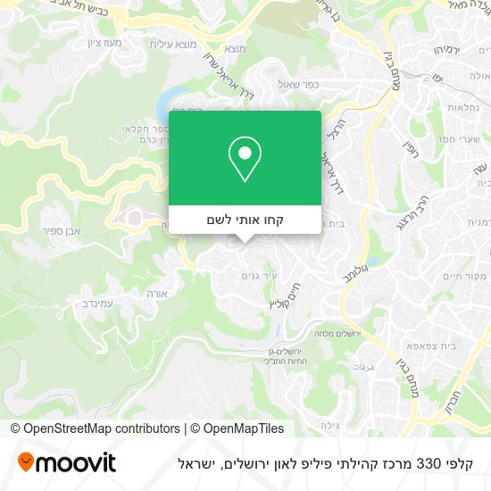 מפת קלפי 330 מרכז קהילתי פיליפ לאון ירושלים