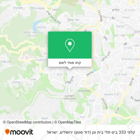 מפת קלפי 333 ביס תלי בית וגן (דוד סטון) ירושלים