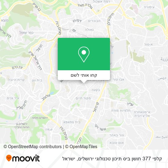 מפת קלפי 377 חושן ביס תיכון טכנולוגי ירושלים