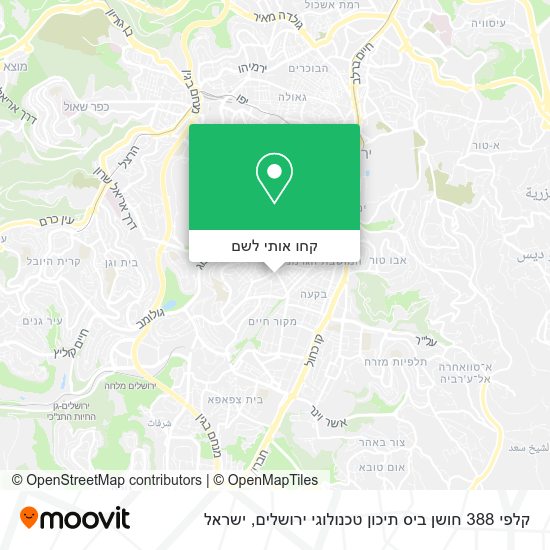 מפת קלפי 388 חושן ביס תיכון טכנולוגי ירושלים