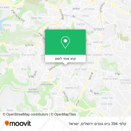 מפת קלפי 394 ביס גוננים ירושלים