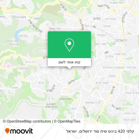 מפת קלפי 420 ביהס שיח סוד ירושלים