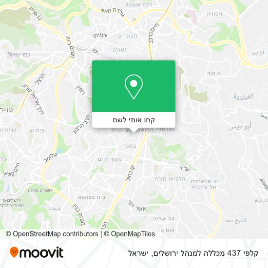 מפת קלפי 437 מכללה למנהל ירושלים