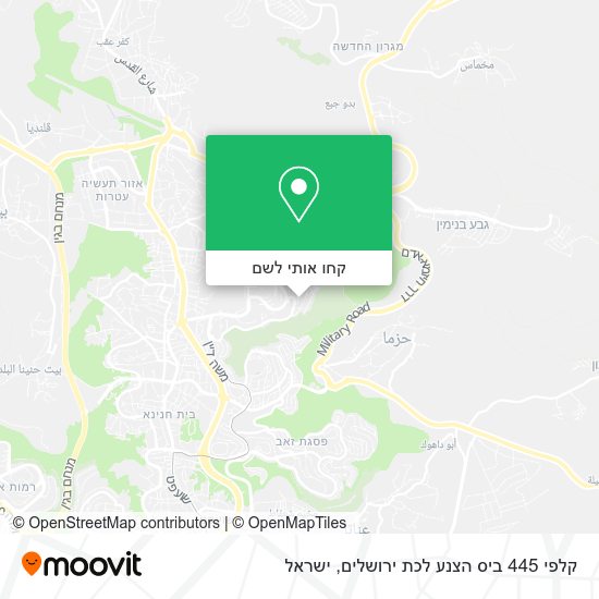 מפת קלפי 445 ביס הצנע לכת ירושלים