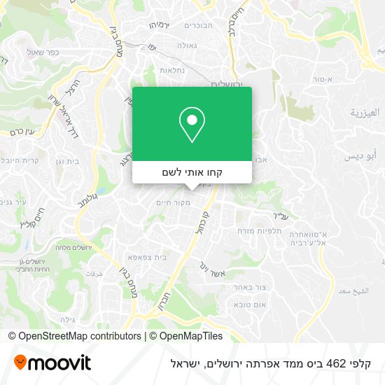 מפת קלפי 462 ביס ממד אפרתה ירושלים