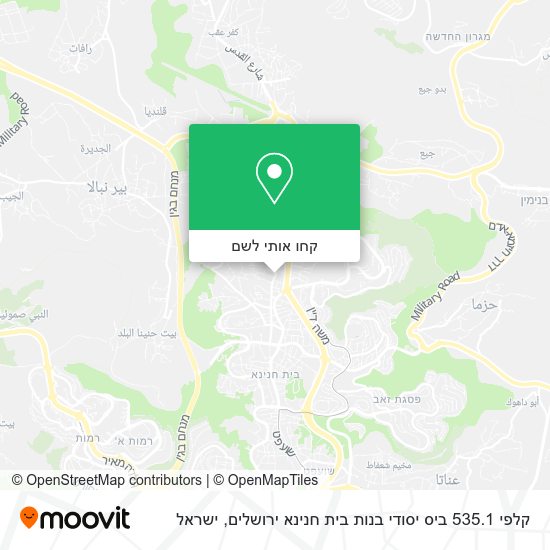 מפת קלפי 535.1 ביס יסודי בנות בית חנינא ירושלים
