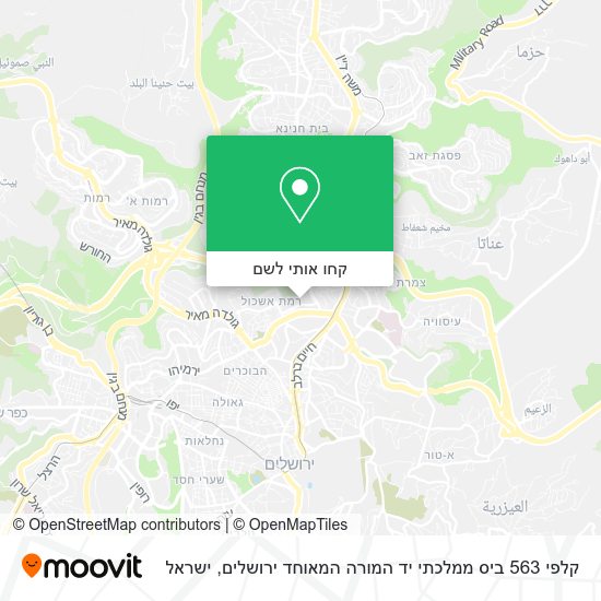 מפת קלפי 563 ביס ממלכתי יד המורה המאוחד ירושלים