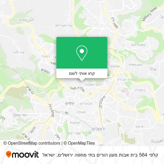 מפת קלפי 564 בית אבות מעון הורים בתי מחסה ירושלים