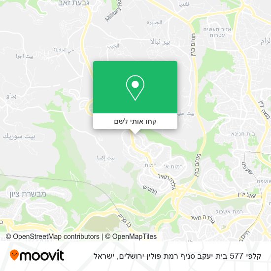 מפת קלפי 577 בית יעקב סניף רמת פולין ירושלים