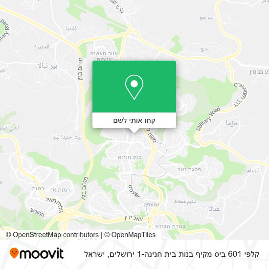 מפת קלפי 601 ביס מקיף בנות בית חנינה-1 ירושלים