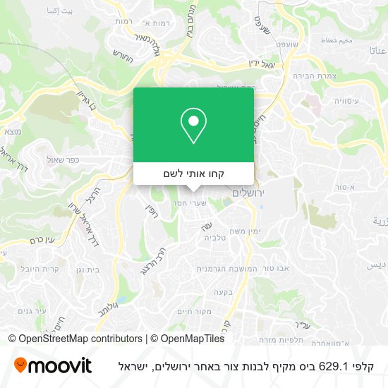 מפת קלפי 629.1 ביס מקיף לבנות צור באחר ירושלים