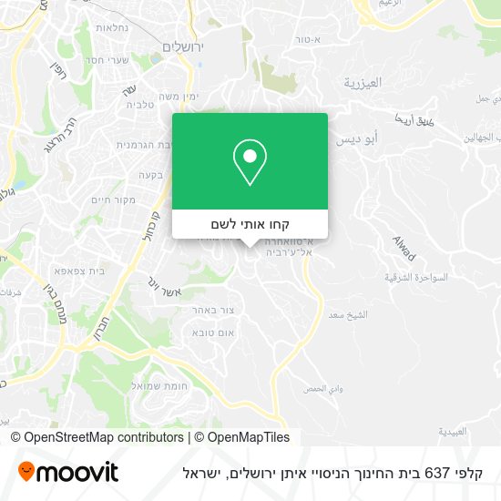 מפת קלפי 637 בית החינוך הניסויי איתן ירושלים
