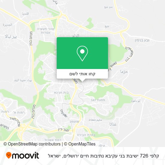 מפת קלפי 726 ישיבת בני עקיבא נתיבות חיים ירושלים