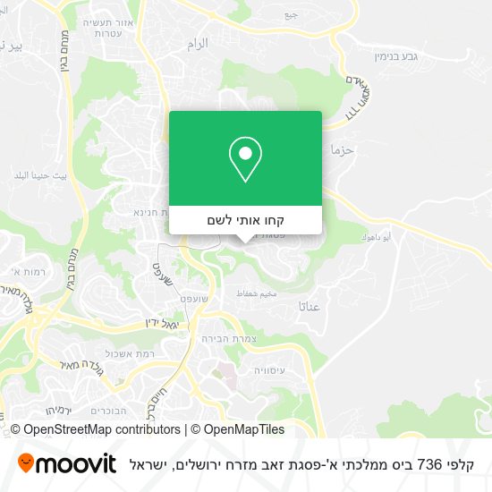 מפת קלפי 736 ביס ממלכתי א'-פסגת זאב מזרח ירושלים