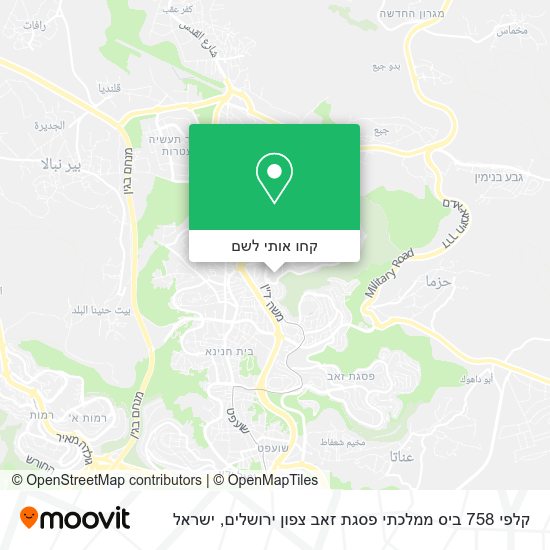 מפת קלפי 758 ביס ממלכתי פסגת זאב צפון ירושלים