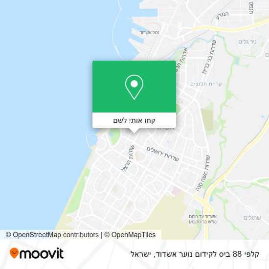מפת קלפי 88 ביס לקידום נוער אשדוד
