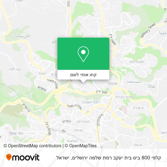 מפת קלפי 800 ביס בית יעקב רמת שלמה ירושלים