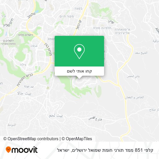 מפת קלפי 851 ממד תורני חומת שמואל ירושלים