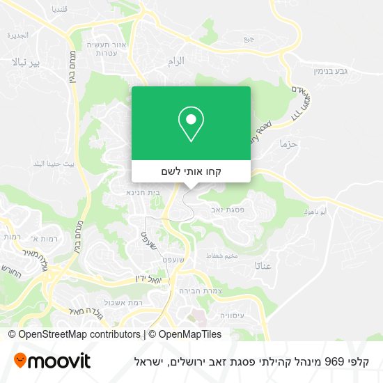 מפת קלפי 969 מינהל קהילתי פסגת זאב ירושלים
