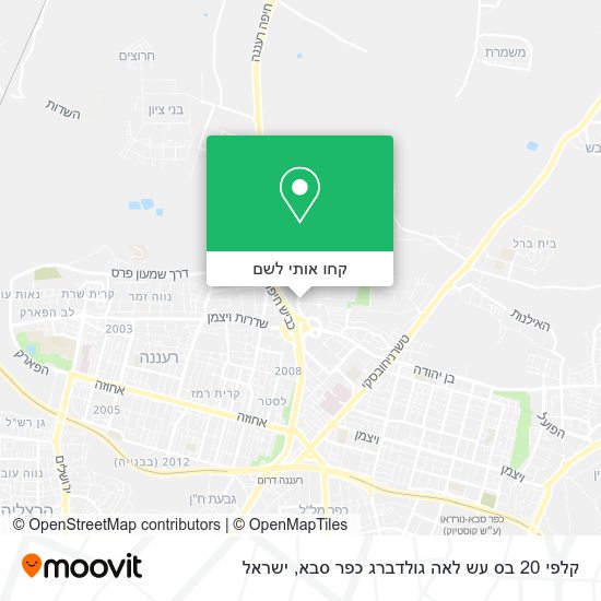 מפת קלפי 20 בס עש לאה גולדברג כפר סבא