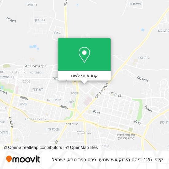 מפת קלפי 125 ביהס הירוק עש שמעון פרס כפר סבא
