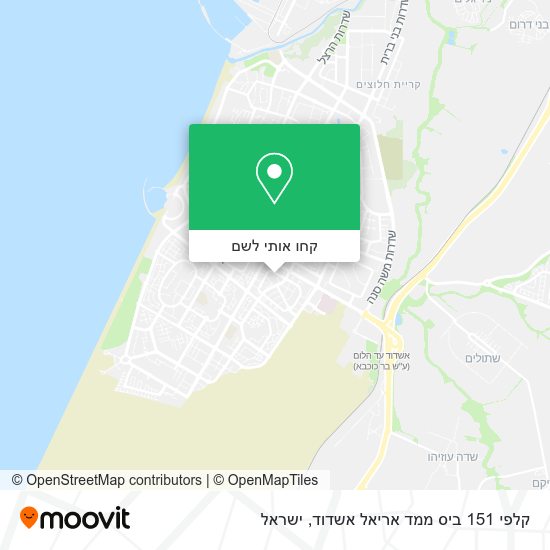 מפת קלפי 151 ביס ממד אריאל אשדוד