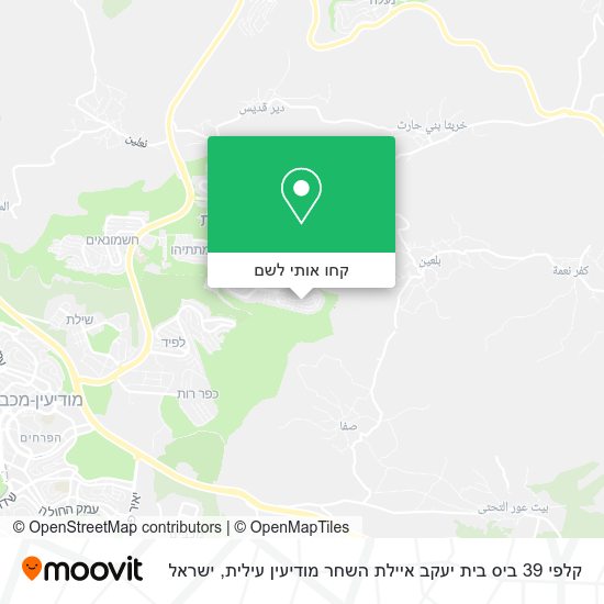 מפת קלפי 39 ביס בית יעקב איילת השחר מודיעין עילית