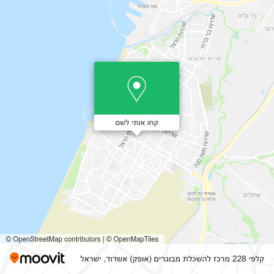מפת קלפי 228 מרכז להשכלת מבוגרים (אופק) אשדוד