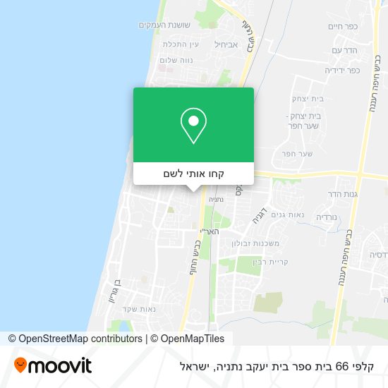 מפת קלפי 66 בית ספר בית יעקב נתניה