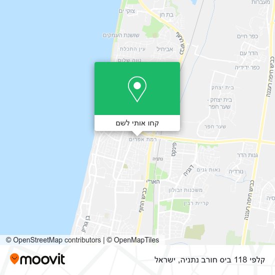 מפת קלפי 118 ביס חורב נתניה