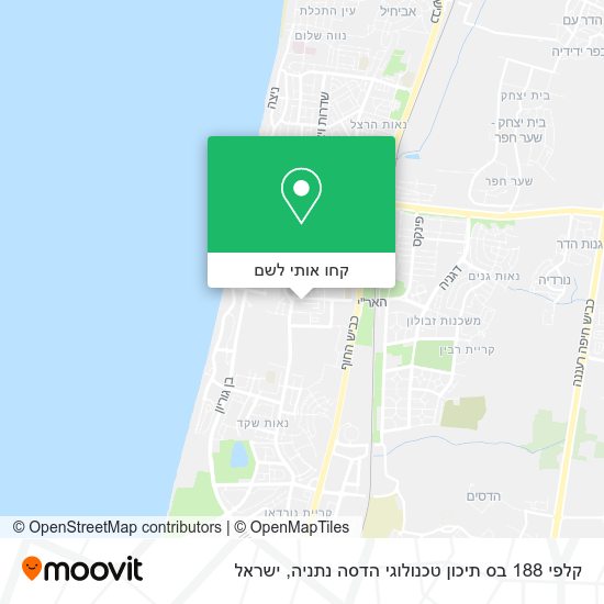 מפת קלפי 188 בס תיכון טכנולוגי הדסה נתניה