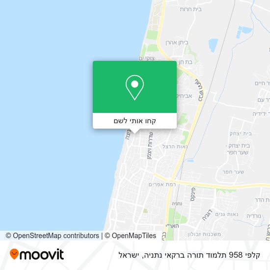 מפת קלפי 958 תלמוד תורה ברקאי נתניה