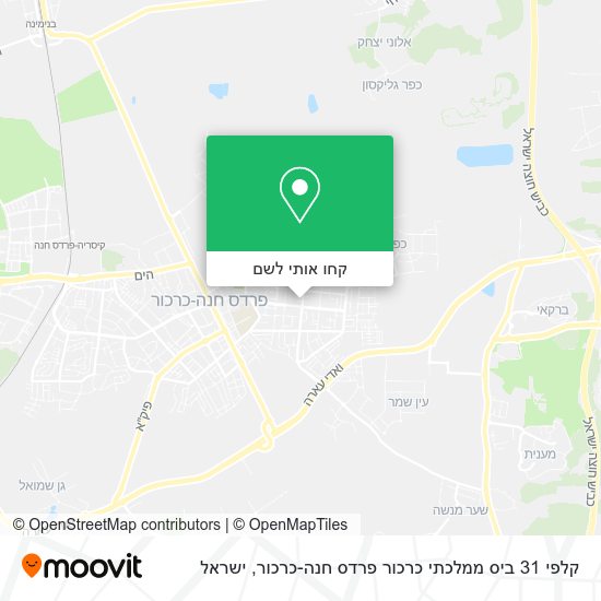 מפת קלפי 31 ביס ממלכתי כרכור פרדס חנה-כרכור