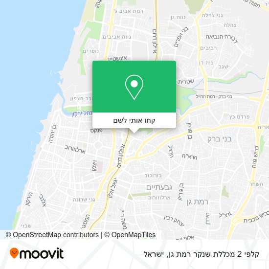 מפת קלפי 2 מכללת שנקר רמת גן