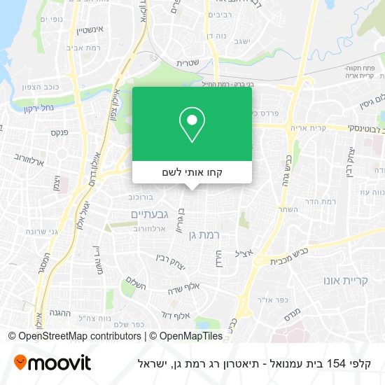 מפת קלפי 154 בית עמנואל - תיאטרון רג רמת גן