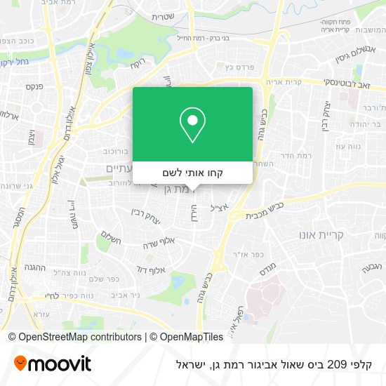 מפת קלפי 209 ביס שאול אביגור רמת גן