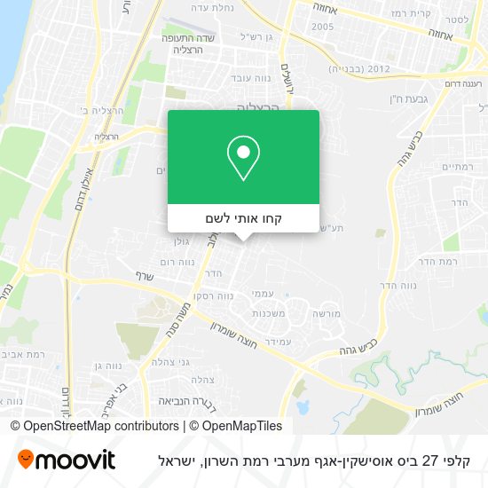 מפת קלפי 27 ביס אוסישקין-אגף מערבי רמת השרון