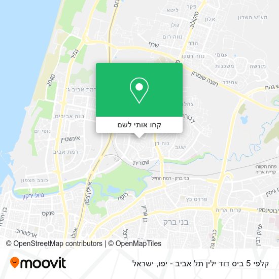 מפת קלפי 5 ביס דוד ילין תל אביב - יפו